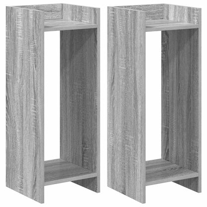 Plantenstandaard met plank 2 pcs Grijze Sonoma 30 x 30 x 80 cm