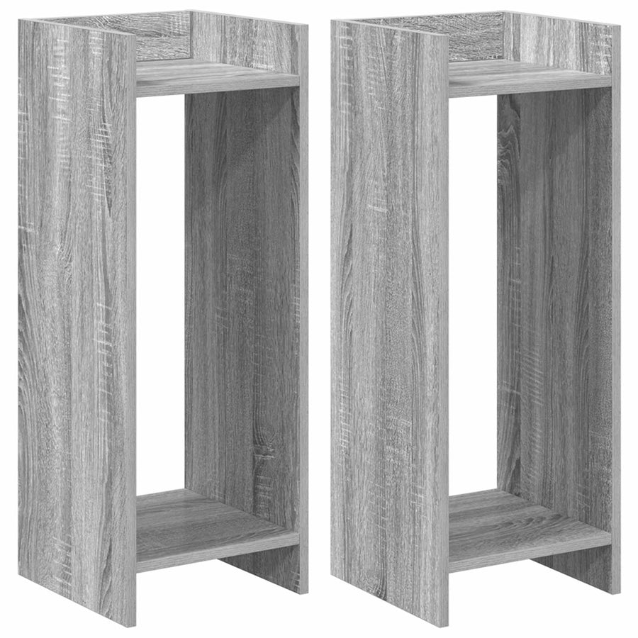 Plantenstandaard met plank 2 pcs Grijze Sonoma 30 x 30 x 80 cm