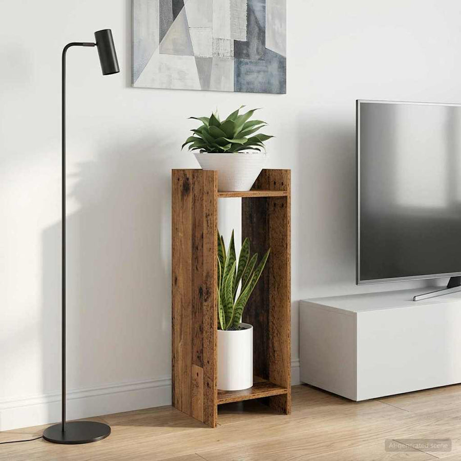 Plantenstandaard Oudhout 30 x 30 x 80 cm Geconstrueerd hout