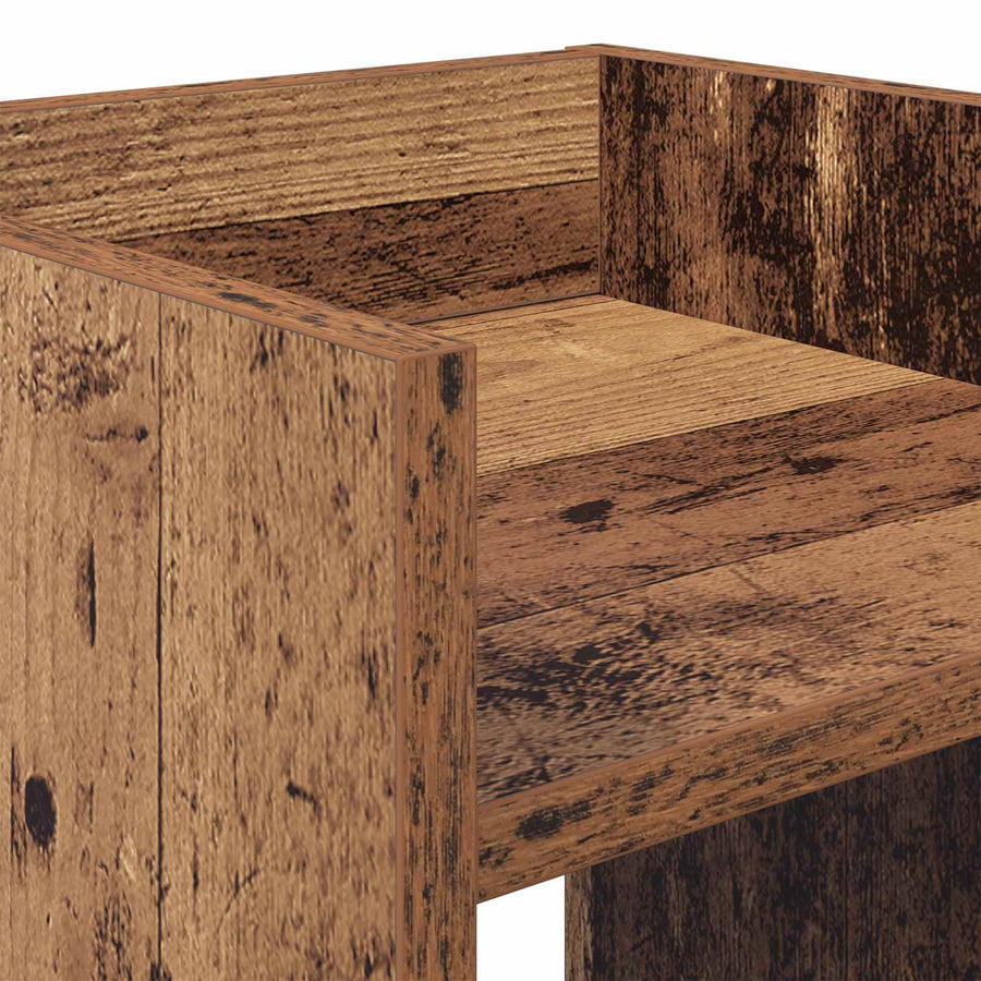 Plantenstandaard met plank 2 pcs Oudhout 30 x 30 x 80 cm