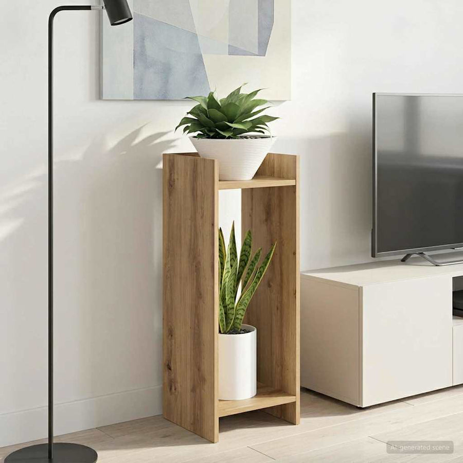 Plantenstandaard met plank 2 pcs Artisan Eik 30 x 30 x 80 cm