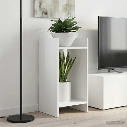 Plantenstandaard 2 pcs Wit 30 x 30 x 60 cm Geconstrueerd hout