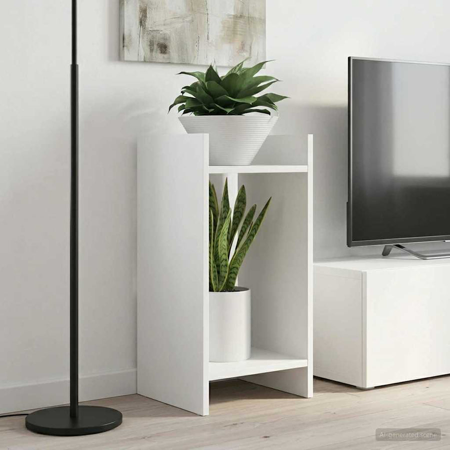 Plantenstandaard 2 pcs Wit 30 x 30 x 60 cm Geconstrueerd hout