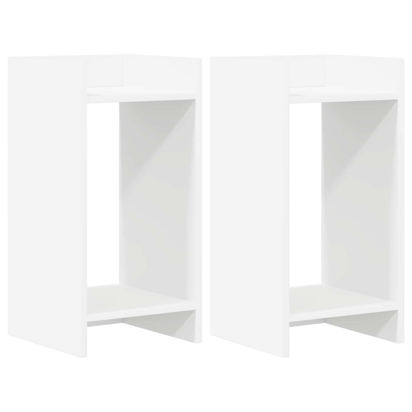 Plantenstandaard 2 pcs Wit 30 x 30 x 60 cm Geconstrueerd hout