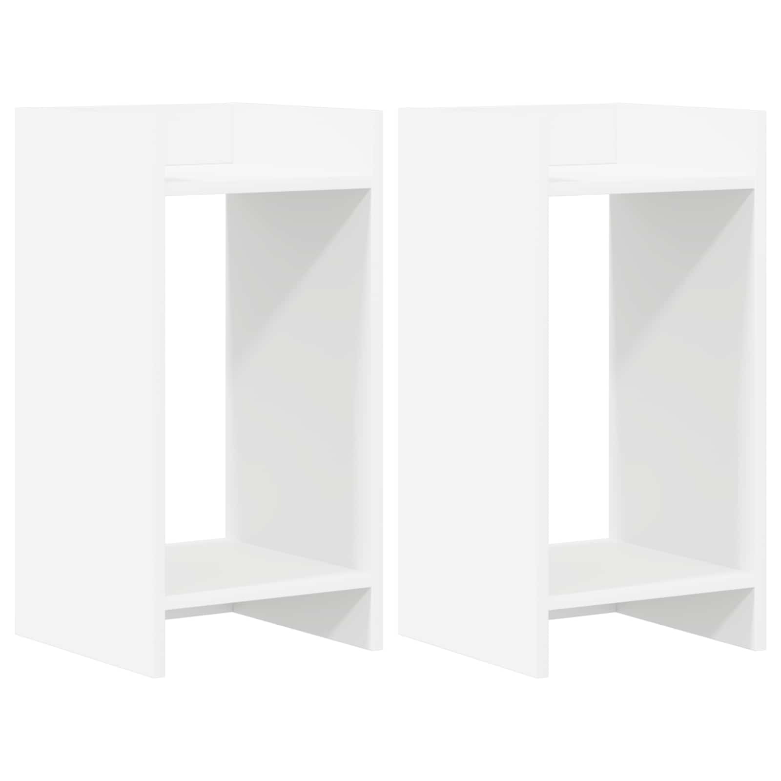 Plantenstandaard 2 pcs Wit 30 x 30 x 60 cm Geconstrueerd hout
