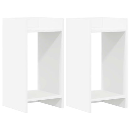 Plantenstandaard 2 pcs Wit 30 x 30 x 60 cm Geconstrueerd hout
