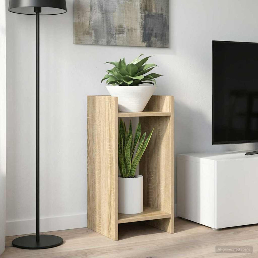 Plantenstandaard met plank Sonoma Eiken 30 x 30 x 60 cm