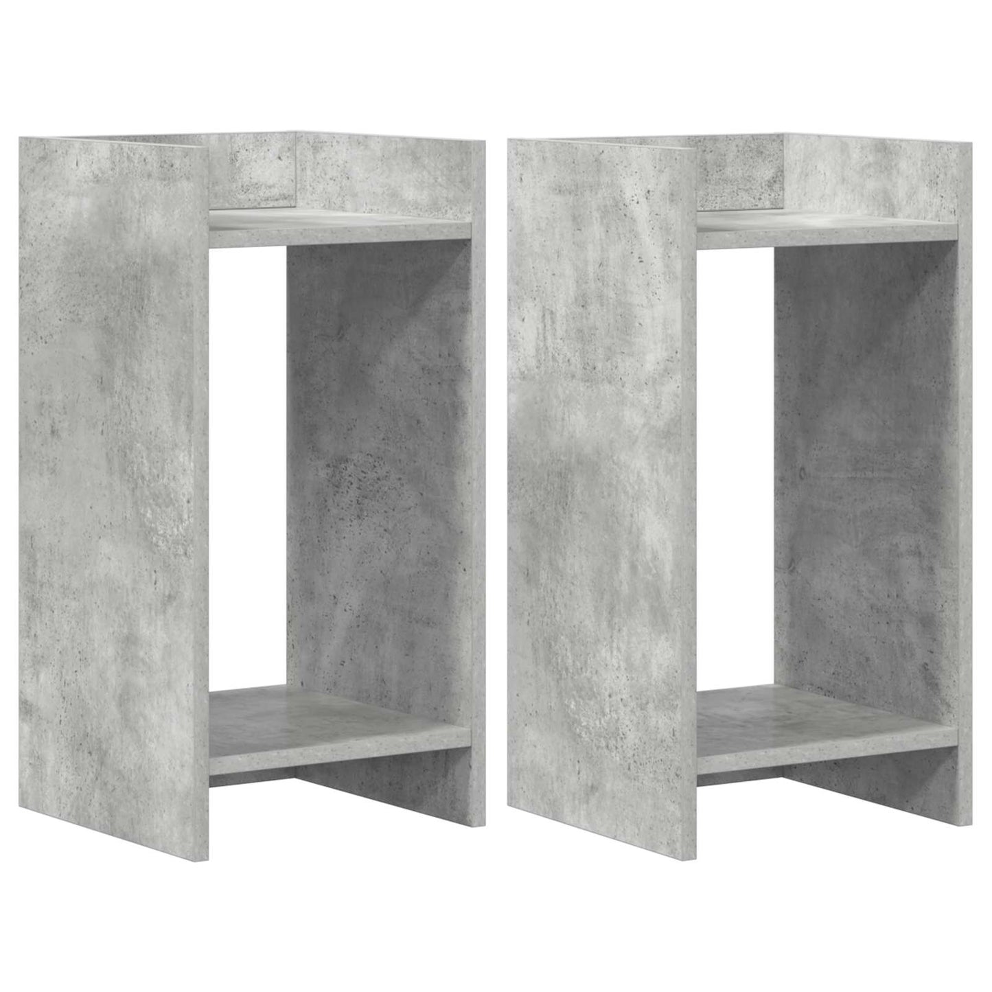 Plantenstandaard met plank 2 pcs Beton Grijs 30 x 30 x 60 cm