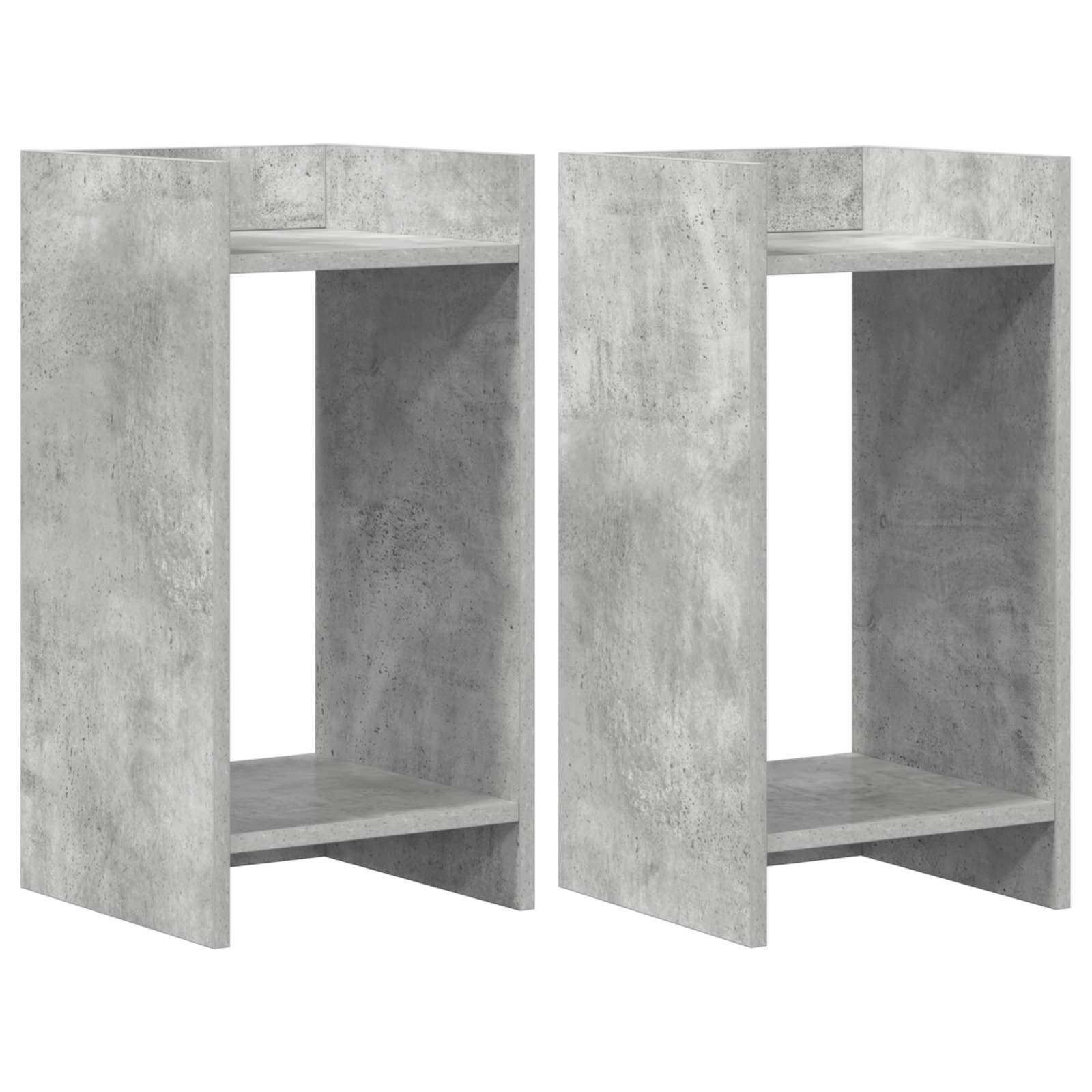 Plantenstandaard met plank 2 pcs Beton Grijs 30 x 30 x 60 cm