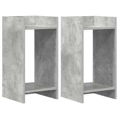 Plantenstandaard met plank 2 pcs Beton Grijs 30 x 30 x 60 cm