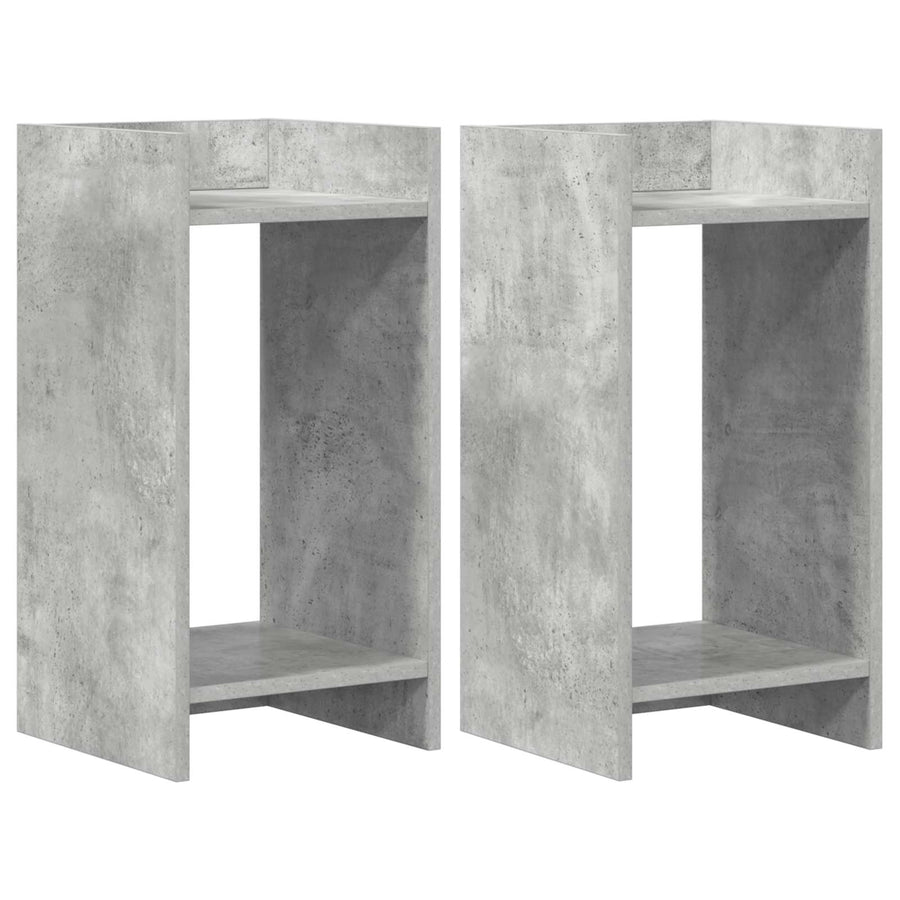 Plantenstandaard met plank 2 pcs Beton Grijs 30 x 30 x 60 cm