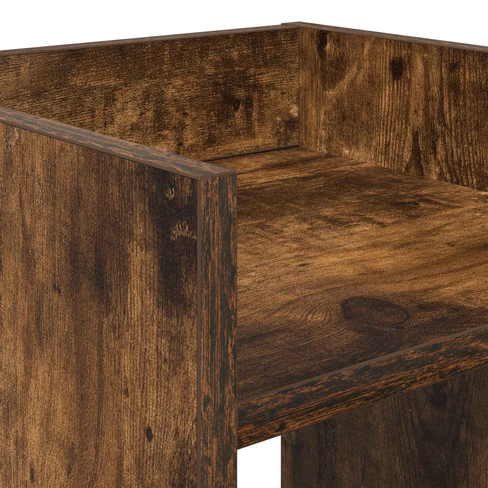 Plantenstandaard met plank Gerookte Eik 30 x 30 x 60 cm