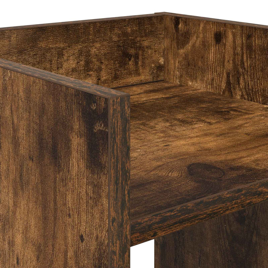 Plantenstandaard met plank Gerookte Eik 30 x 30 x 60 cm