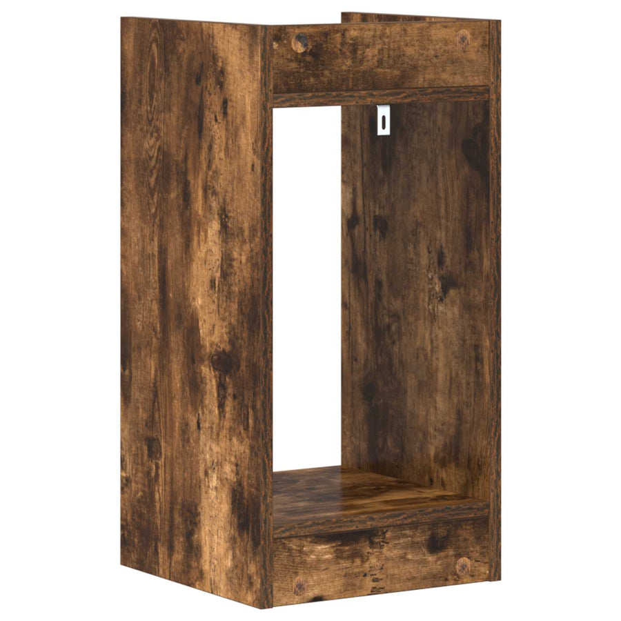 Plantenstandaard met plank Gerookte Eik 30 x 30 x 60 cm