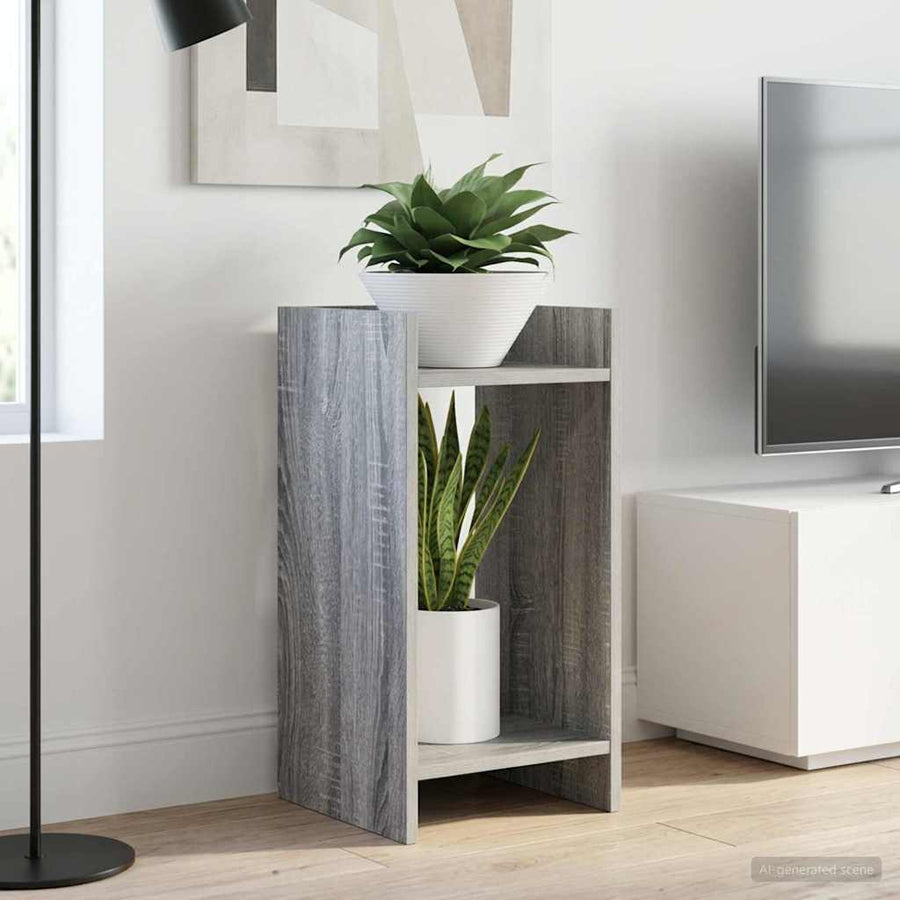 Plantenstandaard met plank Grijze Sonoma 30 x 30 x 60 cm
