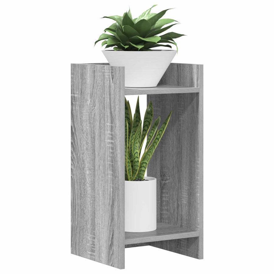 Plantenstandaard met plank Grijze Sonoma 30 x 30 x 60 cm