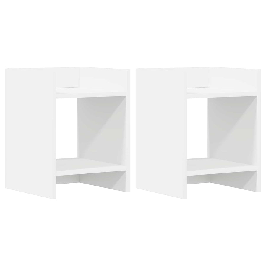 Plantenstandaard 2 pcs Wit 30 x 30 x 40 cm Geconstrueerd hout