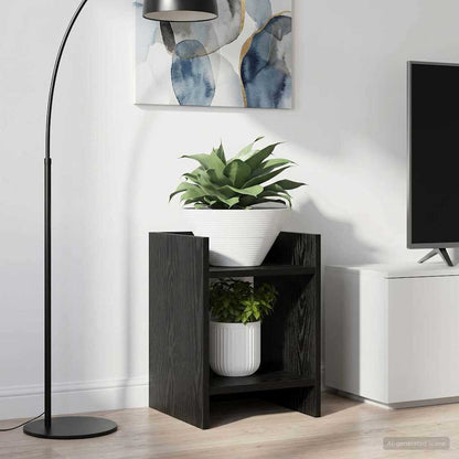 Plantenstandaard Zwarte Eik 30 x 30 x 40 cm Geconstrueerd hout
