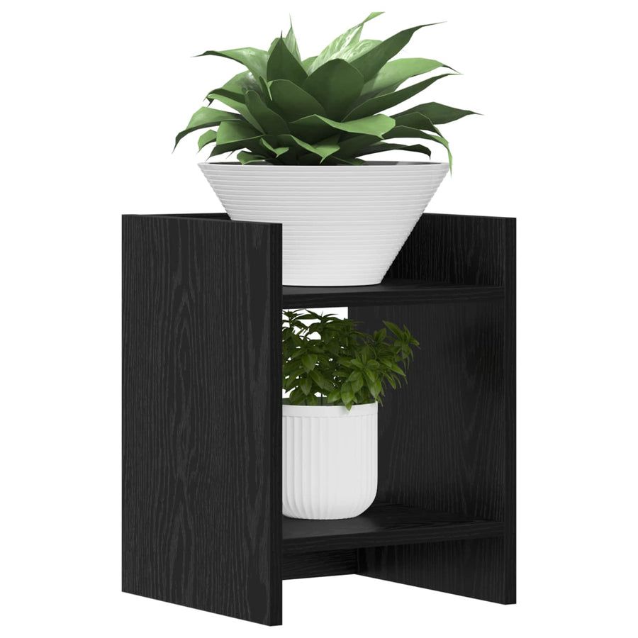 Plantenstandaard Zwarte Eik 30 x 30 x 40 cm Geconstrueerd hout