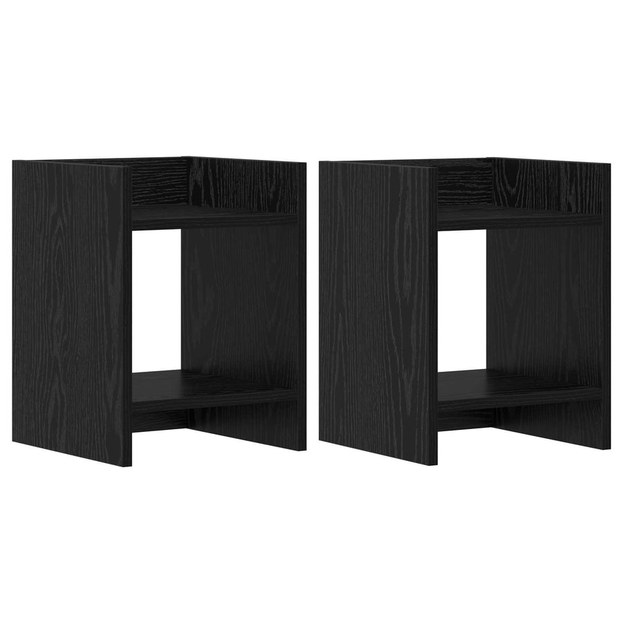 Plantenstandaard met plank 2 pcs Zwarte Eik 30 x 30 x 40 cm