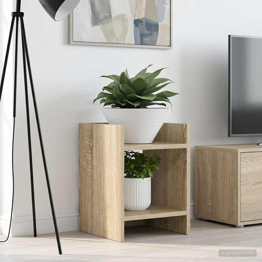 Plantenstandaard met plank Sonoma Eiken 30 x 30 x 40 cm