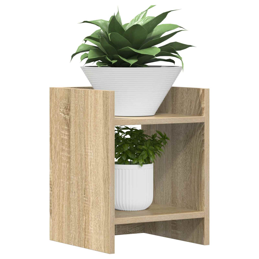 Plantenstandaard met plank Sonoma Eiken 30 x 30 x 40 cm