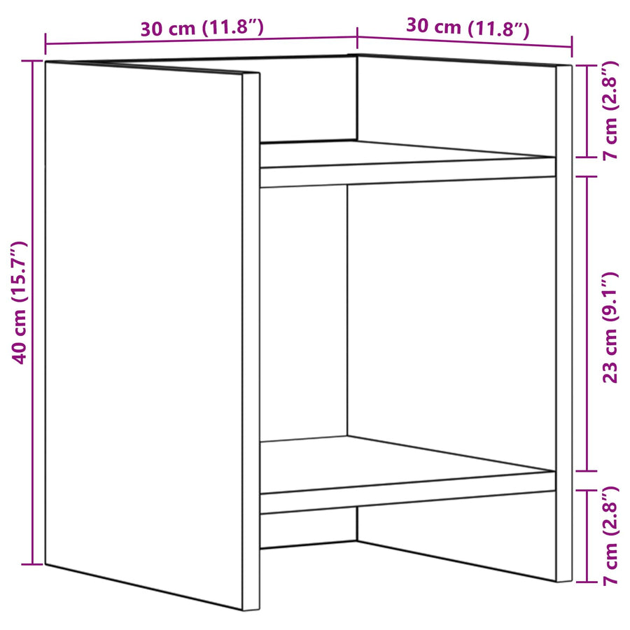 Plantenstandaard met plank Sonoma Eiken 30 x 30 x 40 cm