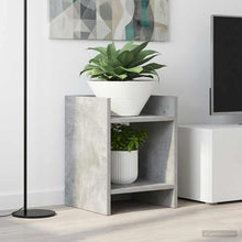 Plantenstandaard met plank 2 pcs Beton Grijs 30 x 30 x 40 cm