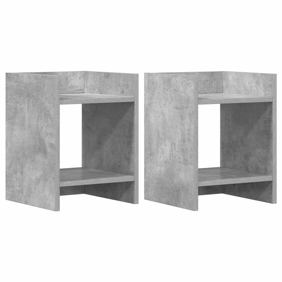 Plantenstandaard met plank 2 pcs Beton Grijs 30 x 30 x 40 cm