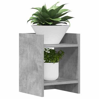 Plantenstandaard met plank 2 pcs Beton Grijs 30 x 30 x 40 cm