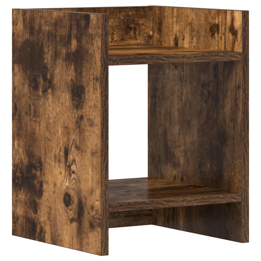 Plantenstandaard met plank Gerookte Eik 30 x 30 x 40 cm