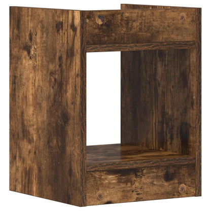 Plantenstandaard met plank Gerookte Eik 30 x 30 x 40 cm