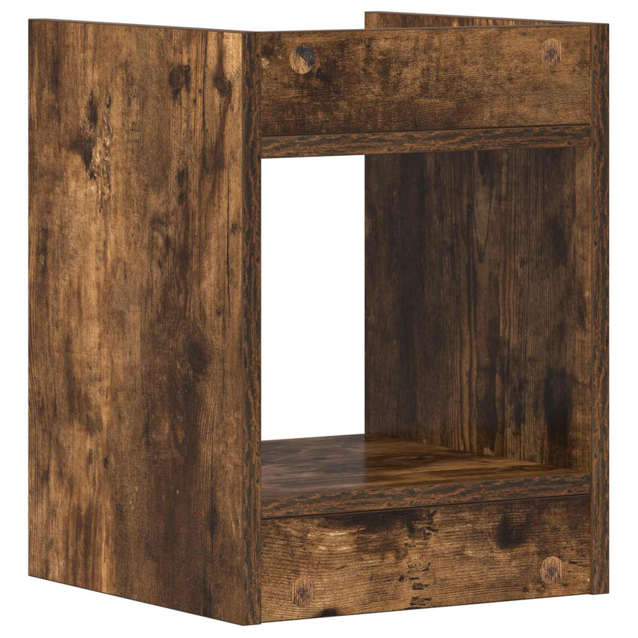Plantenstandaard met plank 2 pcs Gerookte Eik 30 x 30 x 40 cm