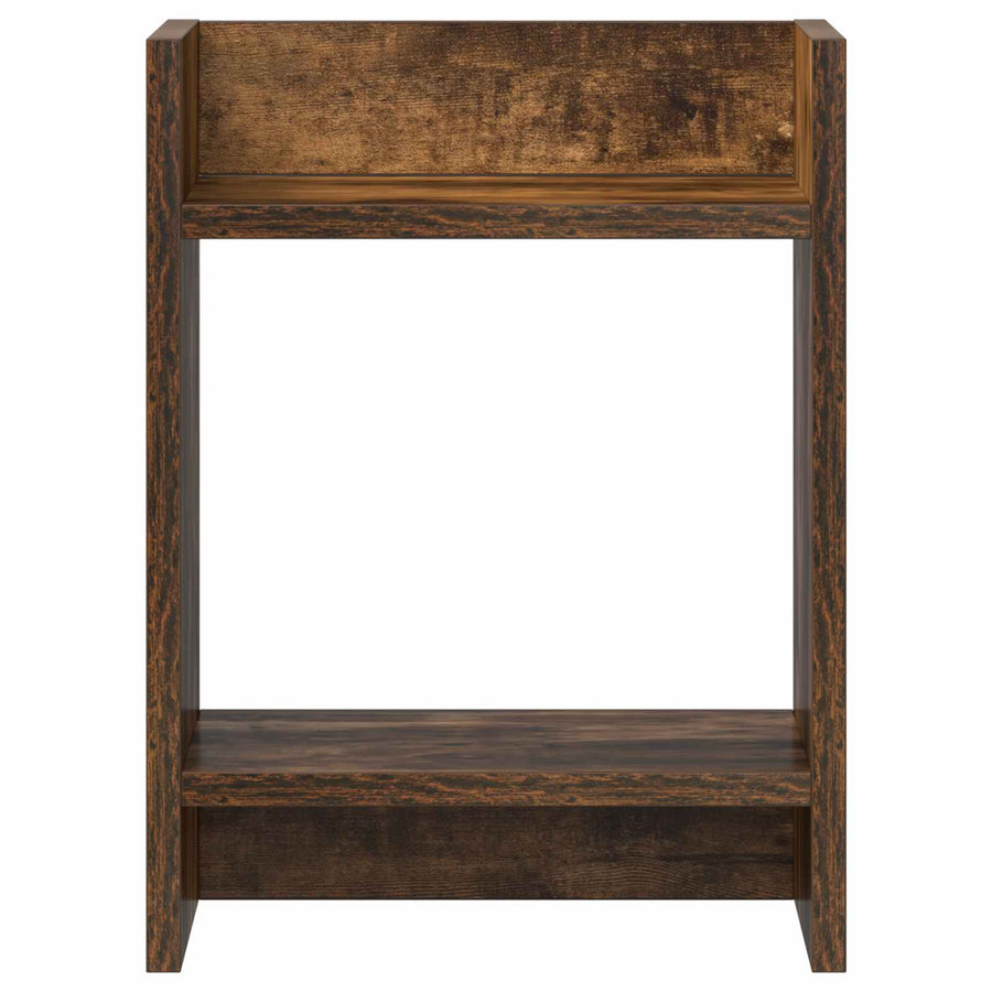 Plantenstandaard met plank 2 pcs Gerookte Eik 30 x 30 x 40 cm