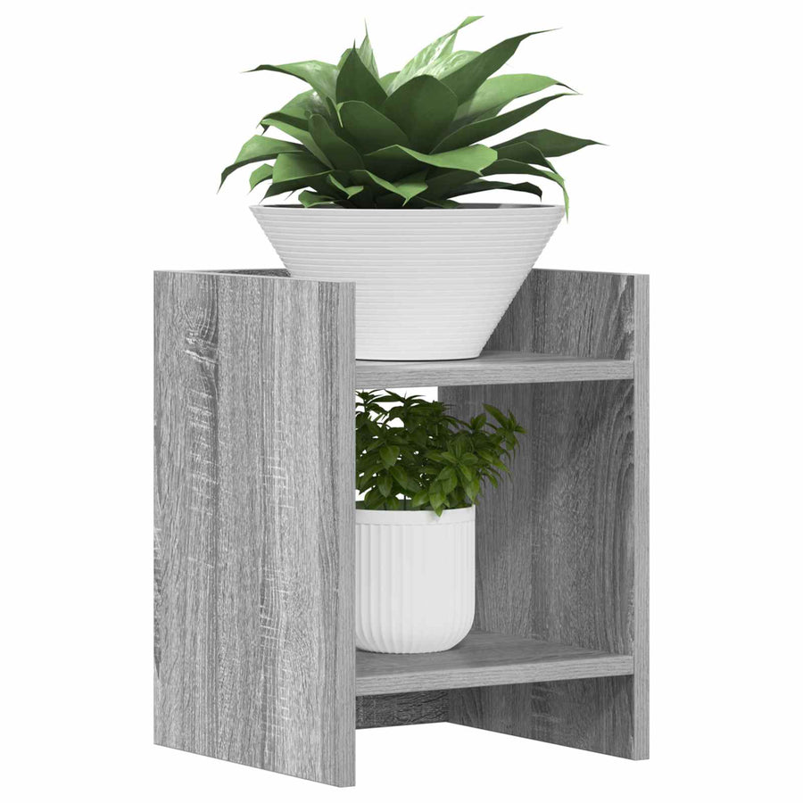 Plantenstandaard met plank Grijze Sonoma 30 x 30 x 40 cm