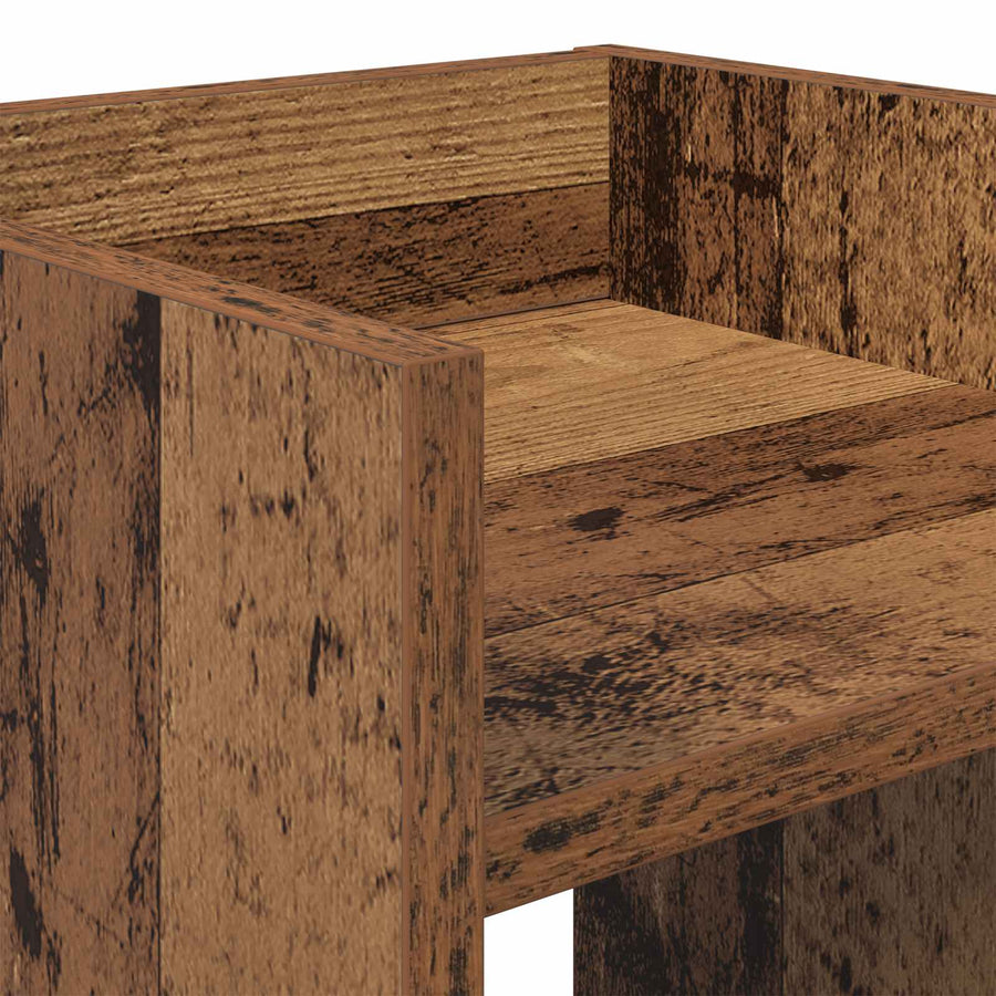Plantenstandaard met plank 2 pcs Oudhout 30 x 30 x 40 cm