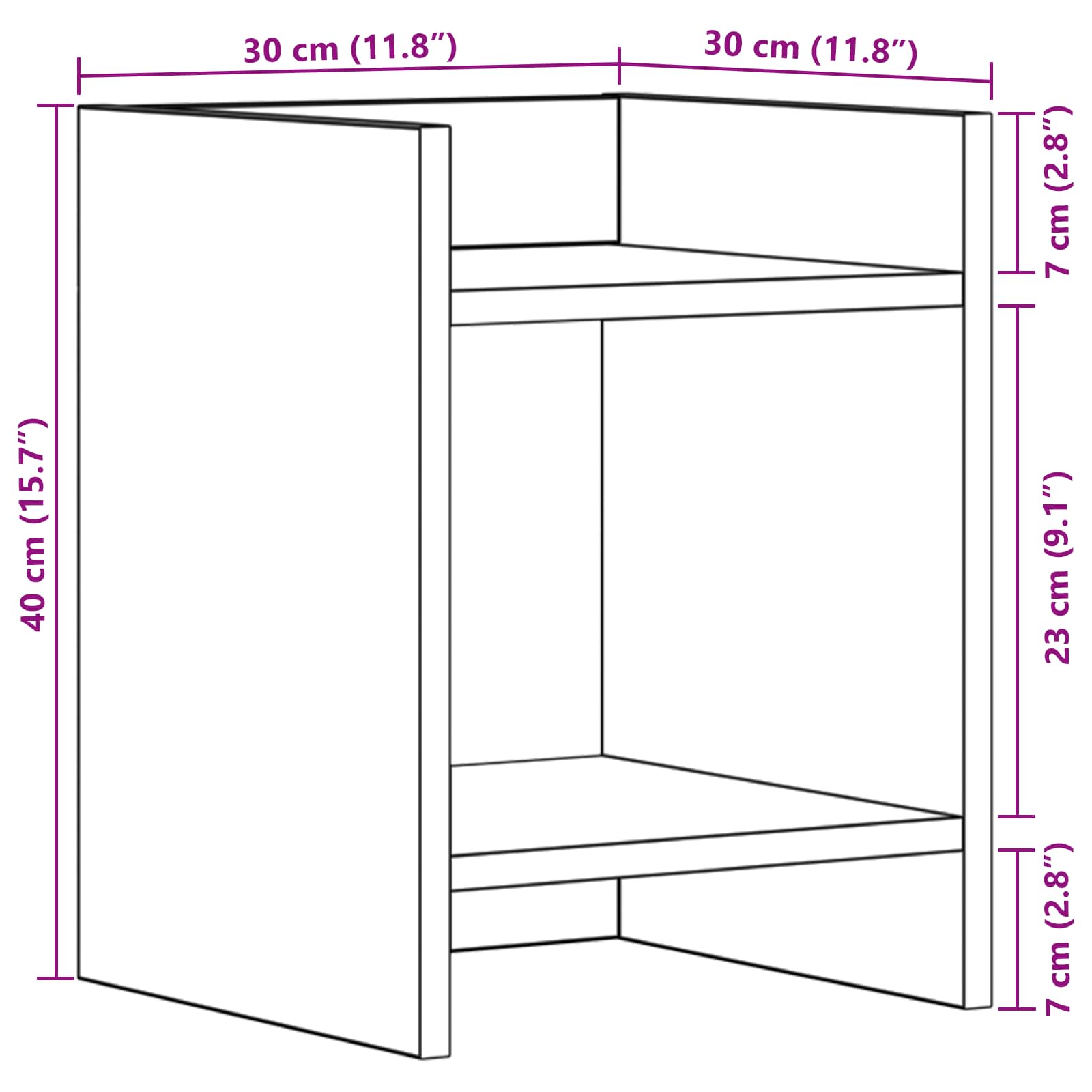Plantenstandaard met plank 2 pcs Oudhout 30 x 30 x 40 cm