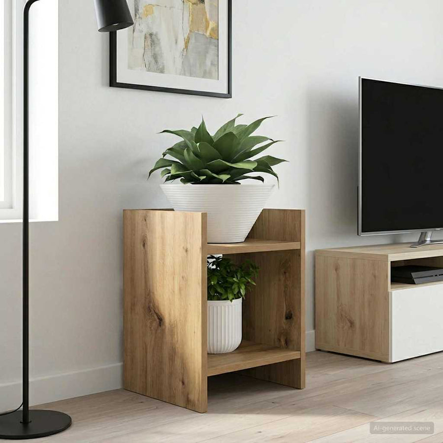 Plantenstandaard met plank 2 pcs Artisan Eik 30 x 30 x 40 cm