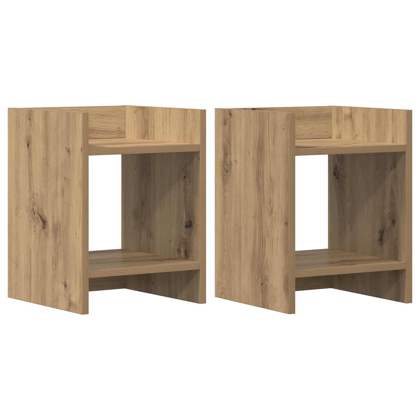 Plantenstandaard met plank 2 pcs Artisan Eik 30 x 30 x 40 cm