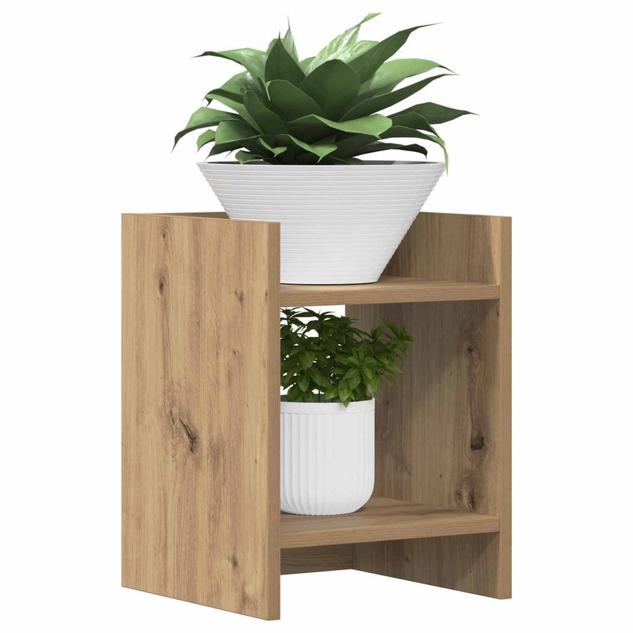 Plantenstandaard met plank 2 pcs Artisan Eik 30 x 30 x 40 cm