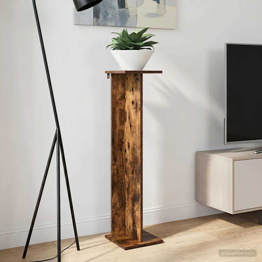 Plantenstandaard Gerookte Eik 25 x 25,5 x 100,5 cm