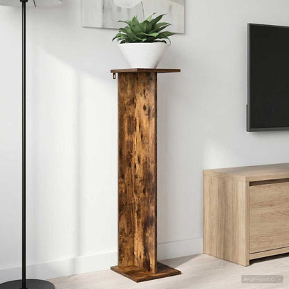 Plantenstandaard 2 pcs Gerookte Eik 25 x 25,5 x 100,5 cm