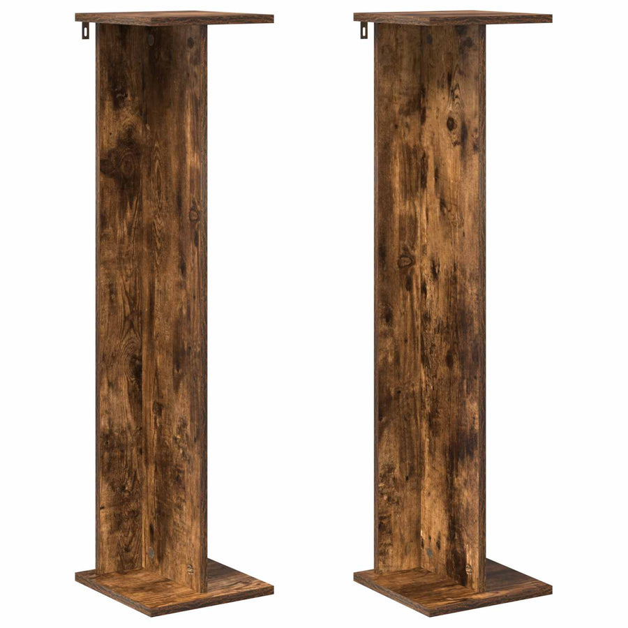 Plantenstandaard 2 pcs Gerookte Eik 25 x 25,5 x 100,5 cm