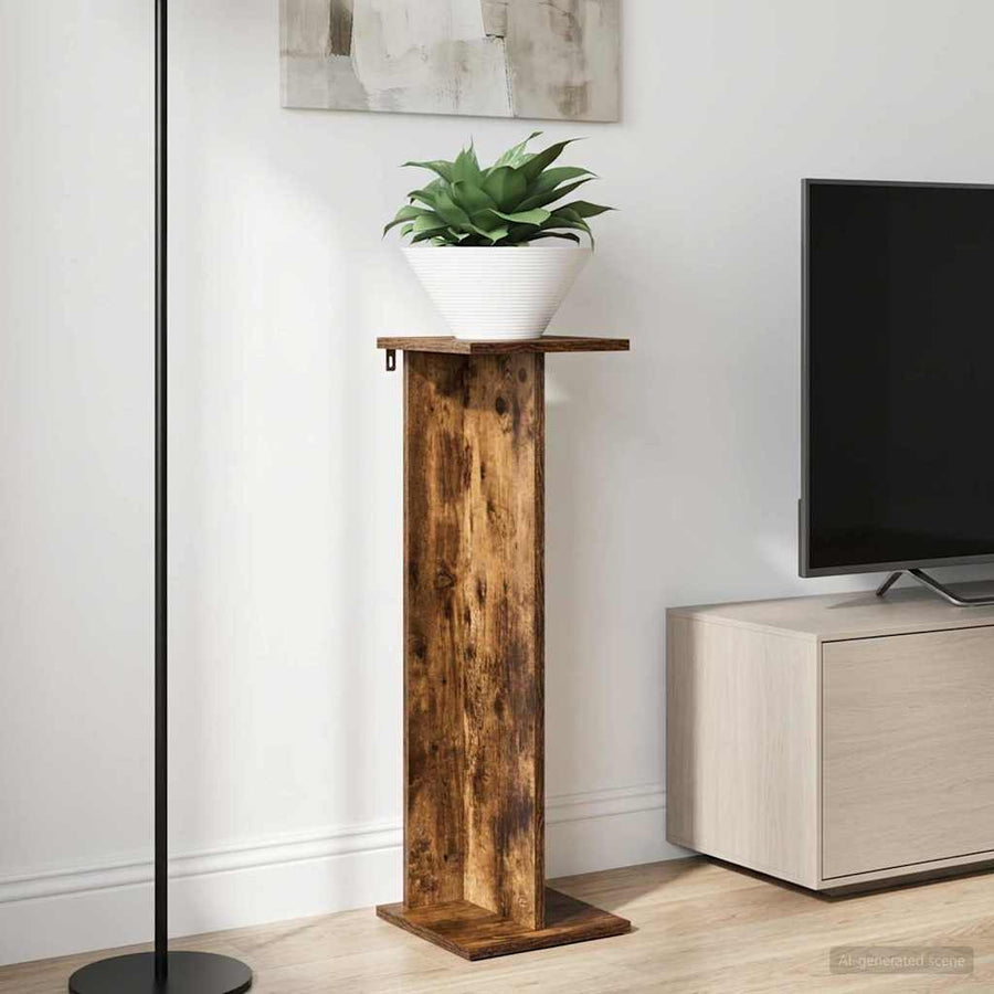 Plantenstandaard 2 pcs Gerookte Eik 25 x 25,5 x 80,5 cm