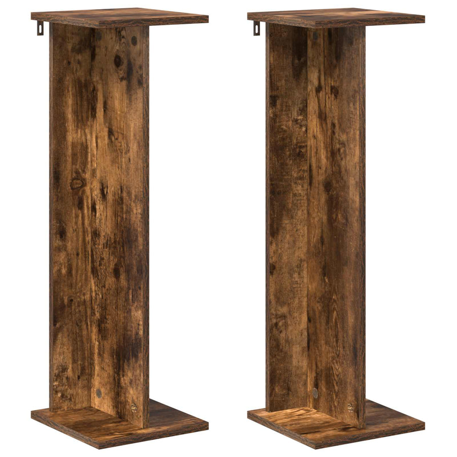Plantenstandaard 2 pcs Gerookte Eik 25 x 25,5 x 80,5 cm