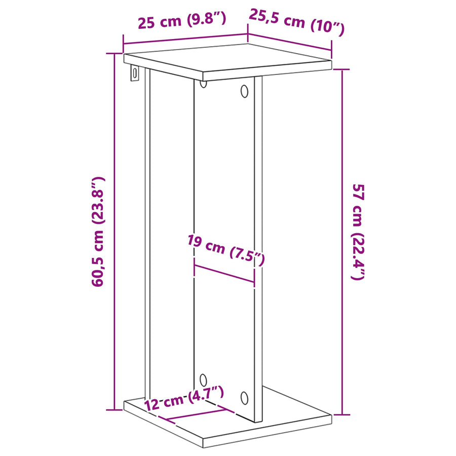Plantenstandaard 2 pcs Wit 25 x 25,5 x 60,5 cm