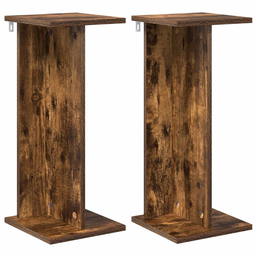 Plantenstandaard 2 pcs Gerookte Eik 25 x 25,5 x 60,5 cm