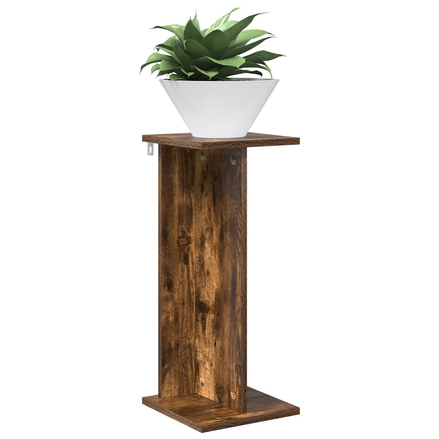 Plantenstandaard 2 pcs Gerookte Eik 25 x 25,5 x 60,5 cm