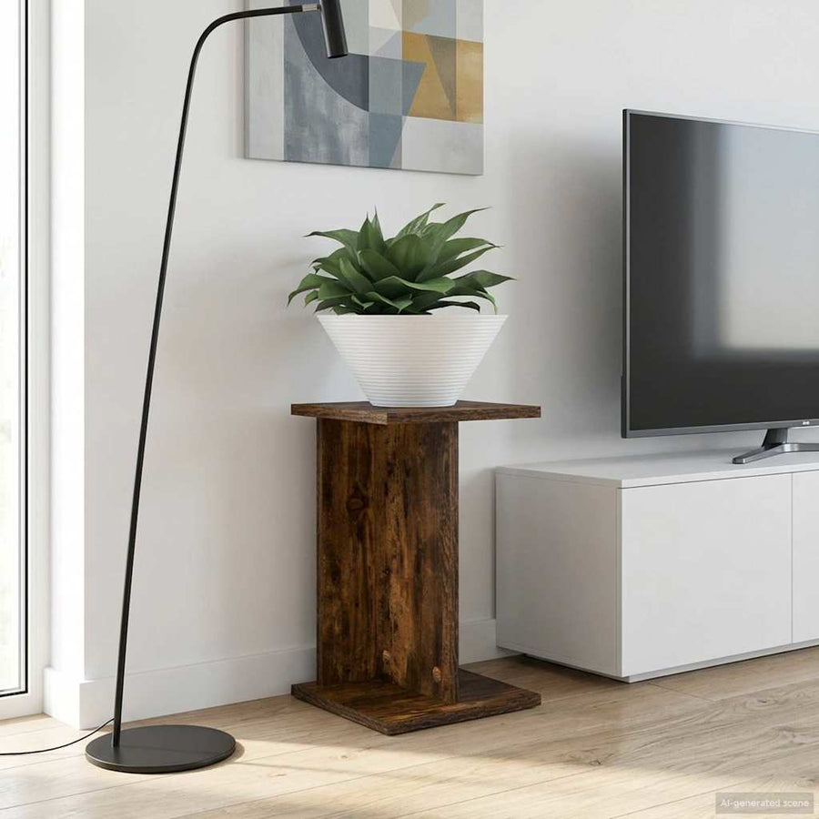 Plantenstandaard 2 pcs Gerookte Eik 25 x 25,5 x 40,5 cm