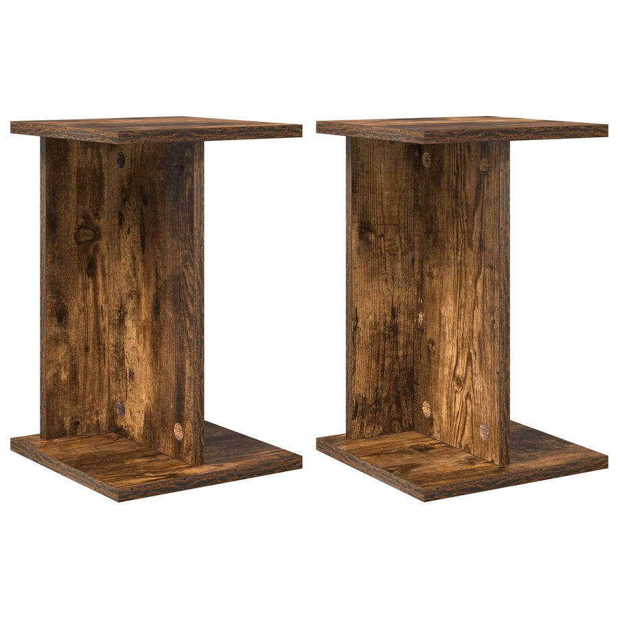 Plantenstandaard 2 pcs Gerookte Eik 25 x 25,5 x 40,5 cm